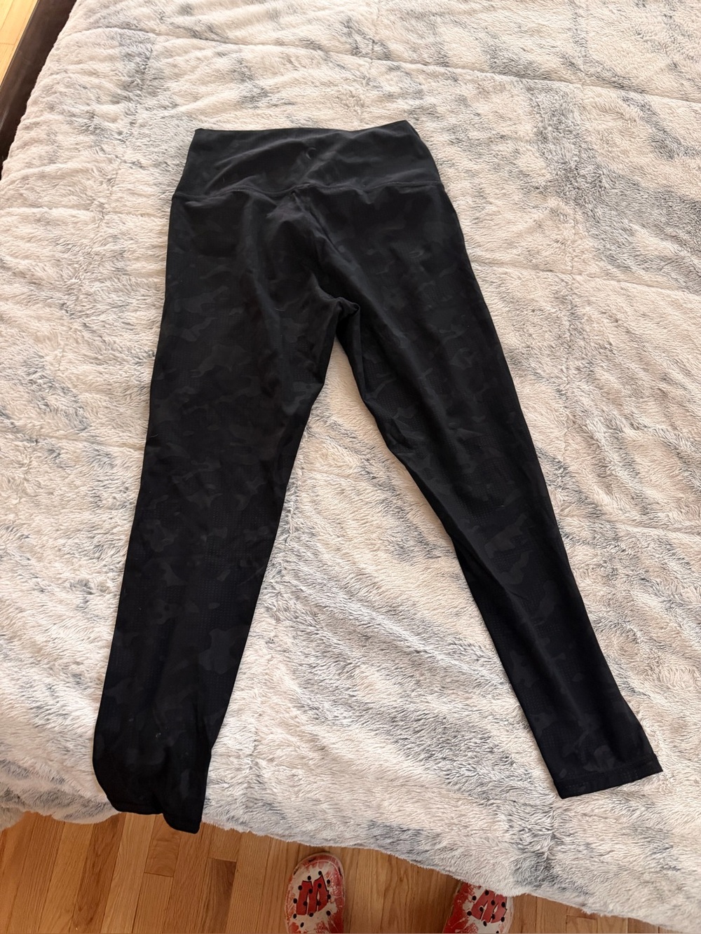 ZYIA Black High-Rise Camo-Textured Leggings